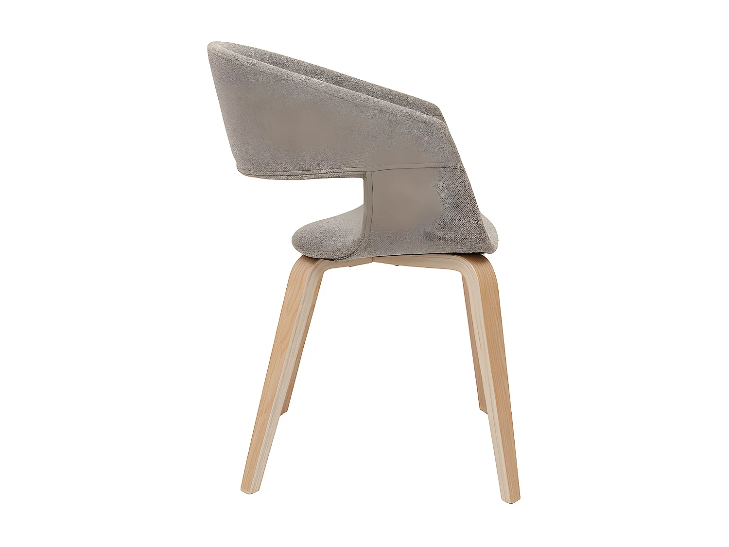 Design-Stühle aus taupefarbenem Stoff mit hellen Holzbeinen (2er-Set) SLAM