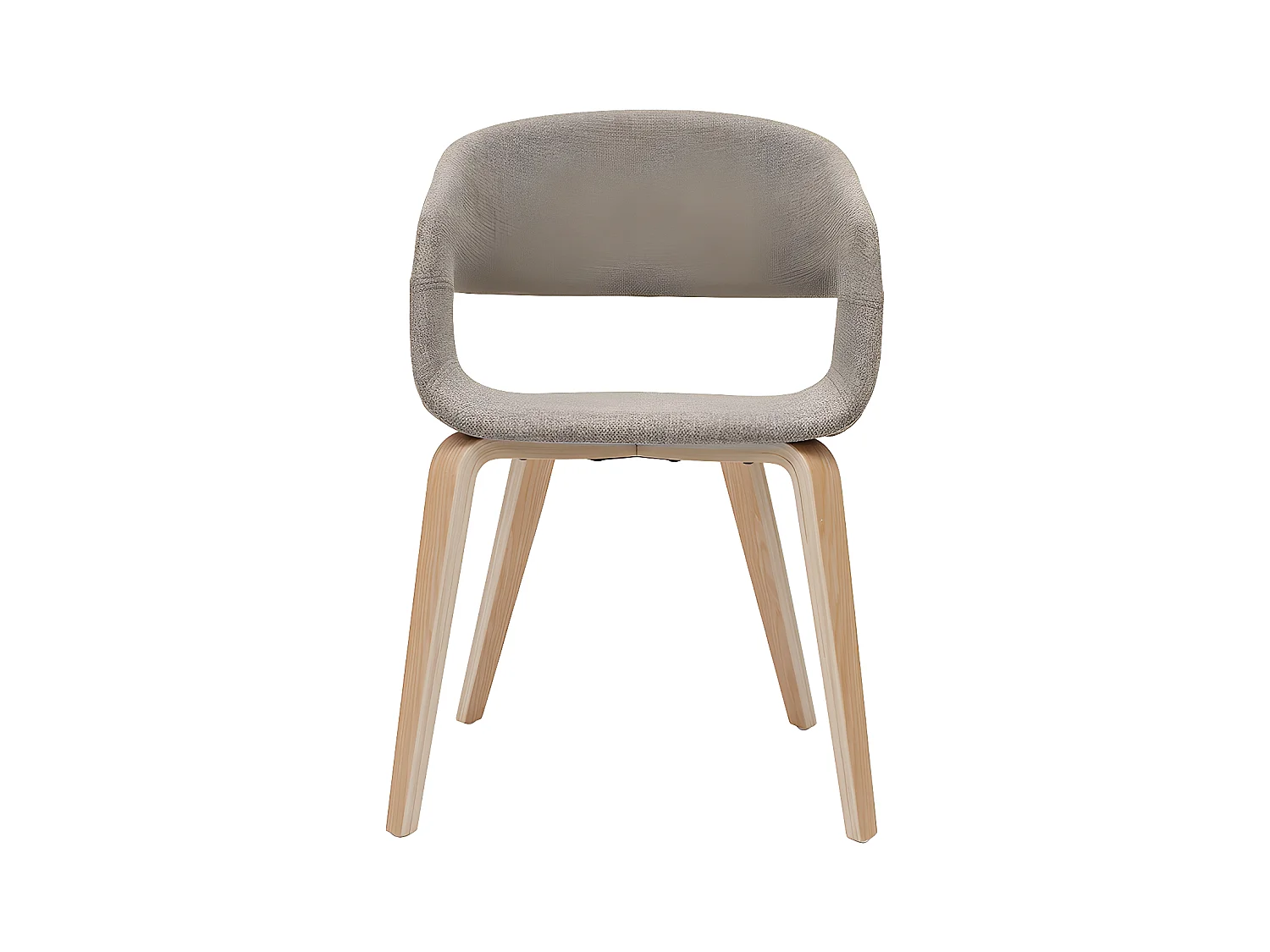 Chaises design en tissu taupe et bois clair (lot de 2) SLAM