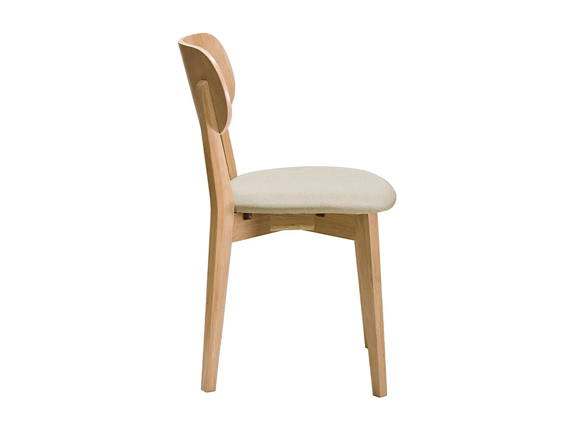 Set de 2 sillas vintage roble y asiento beige LUCIA