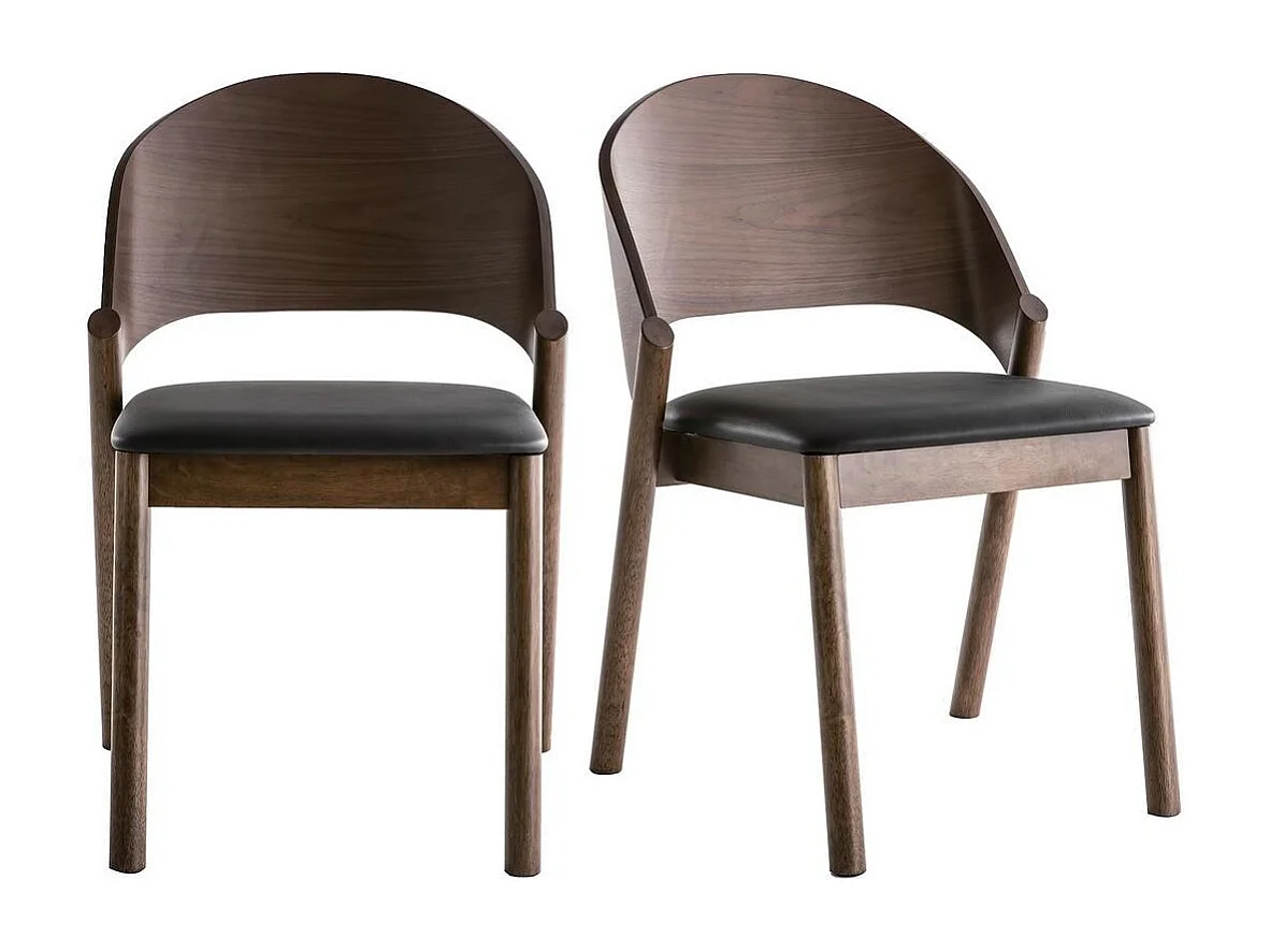 Sillas vintage nogal y negro (lote de 2) AVALON