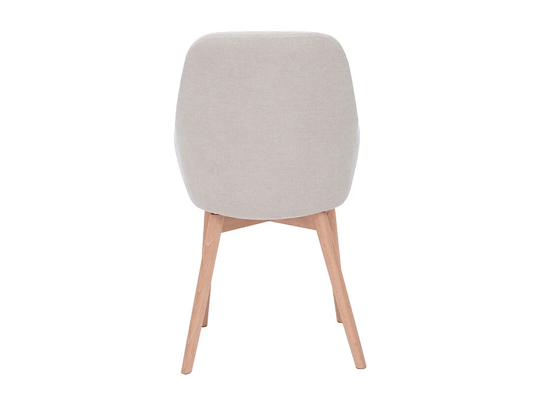 Fauteuils scandinaves en tissu effet velours beige et bois clair massif (lot de 2) HOLO