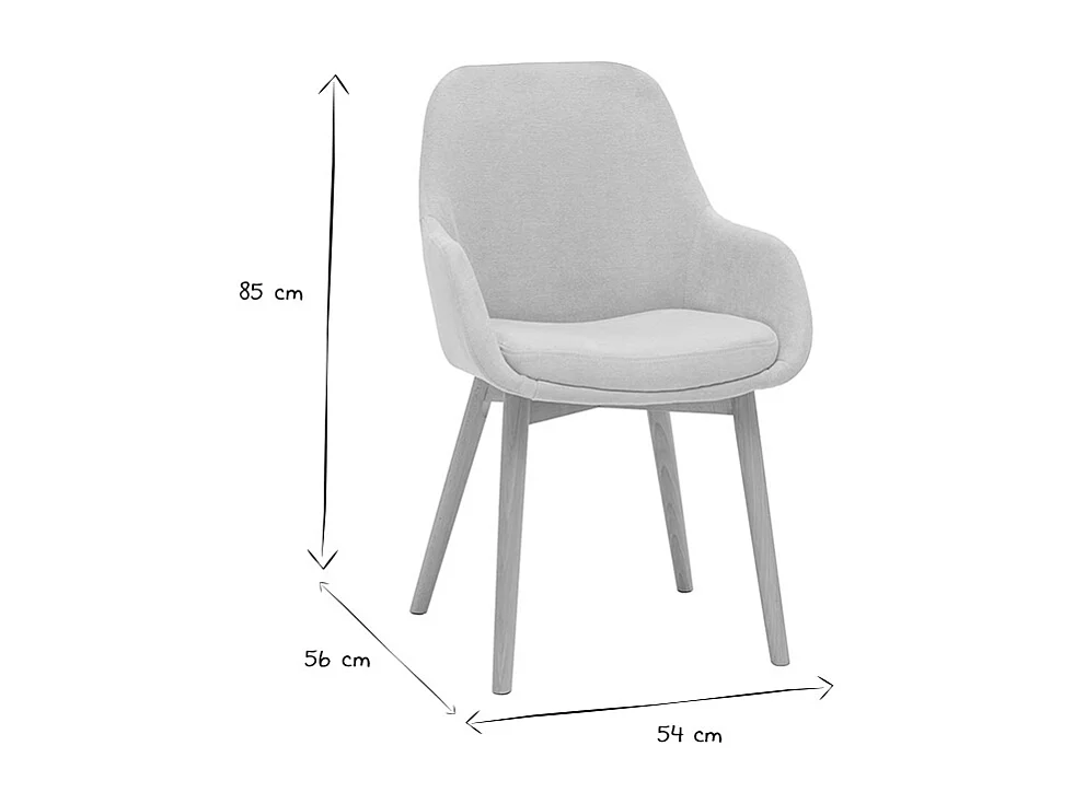 Fauteuils scandinaves en tissu effet velours beige et bois clair massif (lot de 2) HOLO