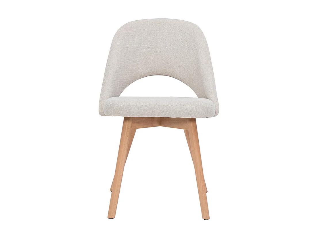 Set de 2 sillas nórdicas de tela efecto aterciopelado texturizado beige con patas de haya maciza COSETTE