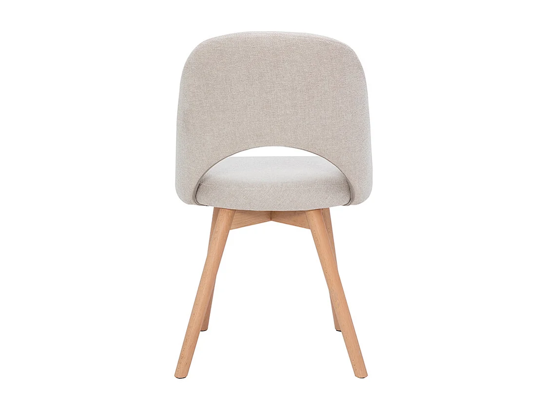 Set de 2 sillas nórdicas de tela efecto aterciopelado texturizado beige con patas de haya maciza COSETTE