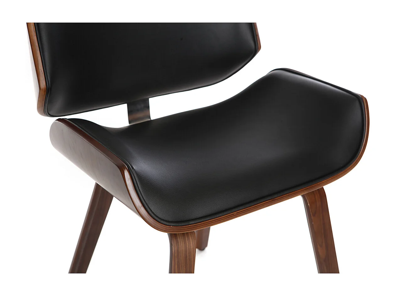 Sedia design Nero e legno scuro noce RUBBENS
