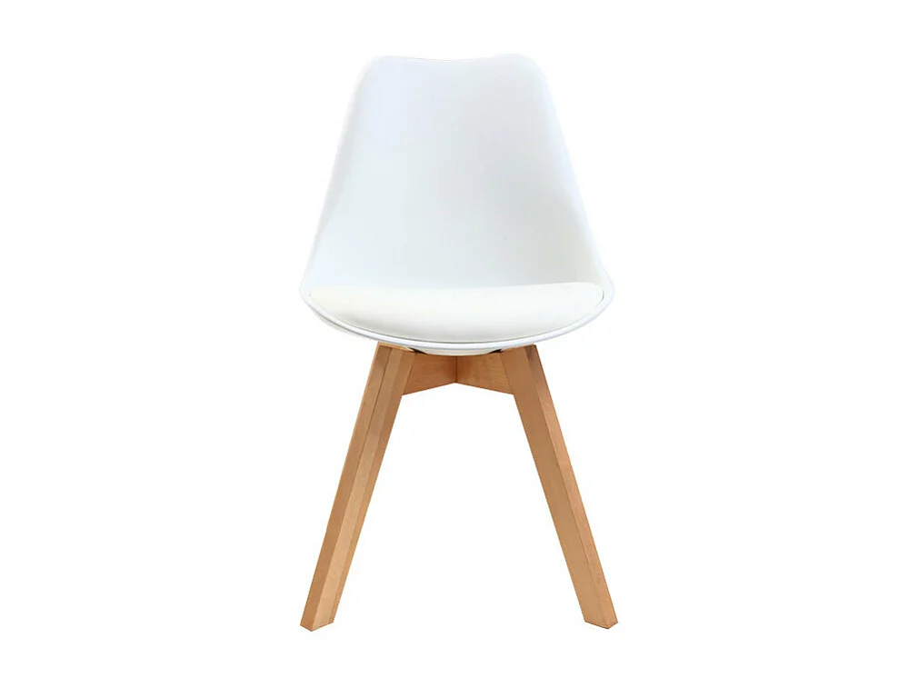 Silla de diseño blanco lote de 4 PAULINE