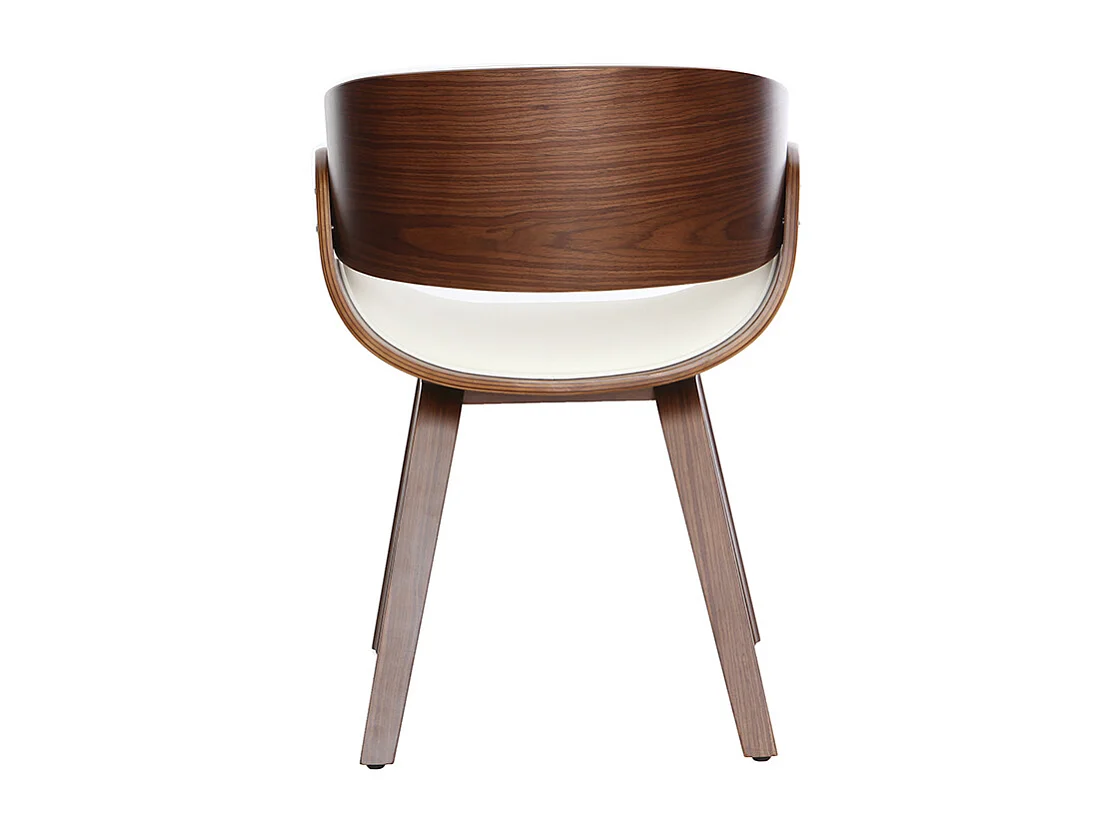 Sedia design bianco e legno scuro noce BENT