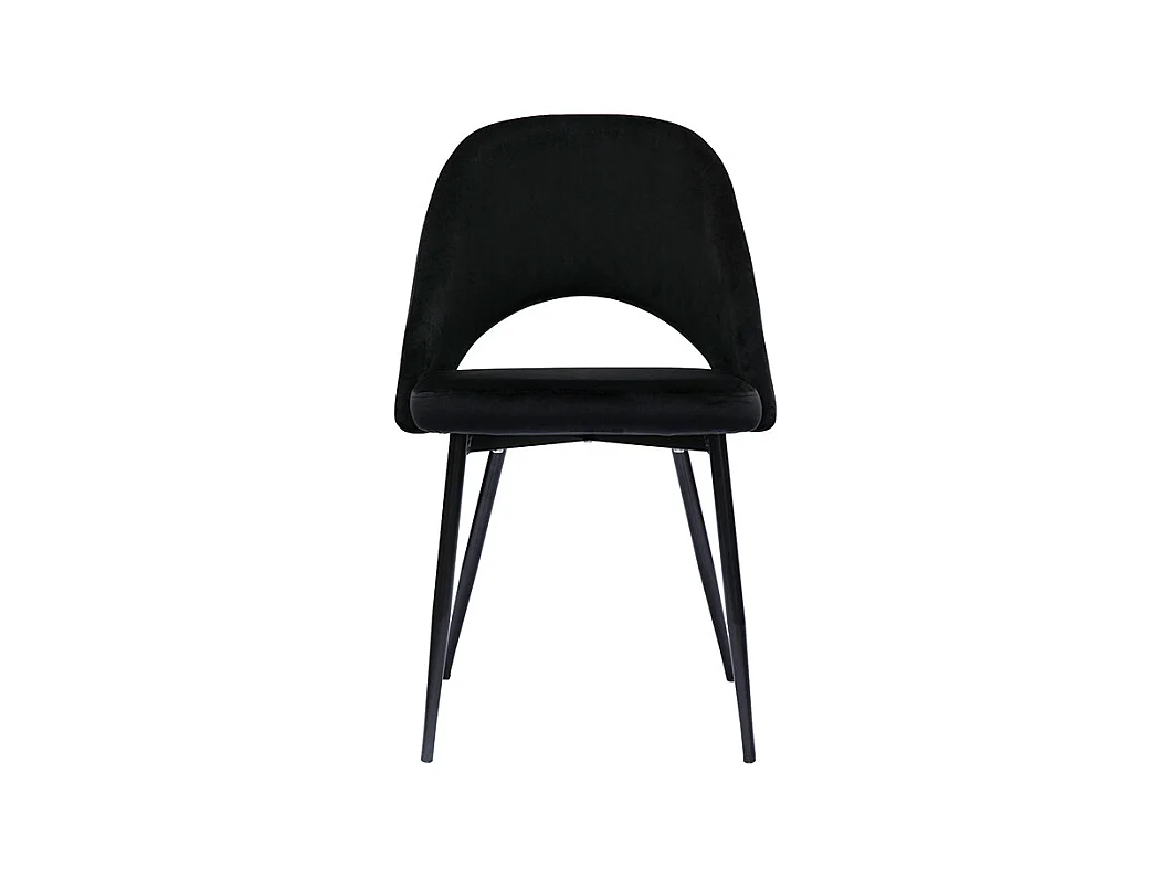 Chaises vintage noires en tissu velours et métal (lot de 2) COSETTE