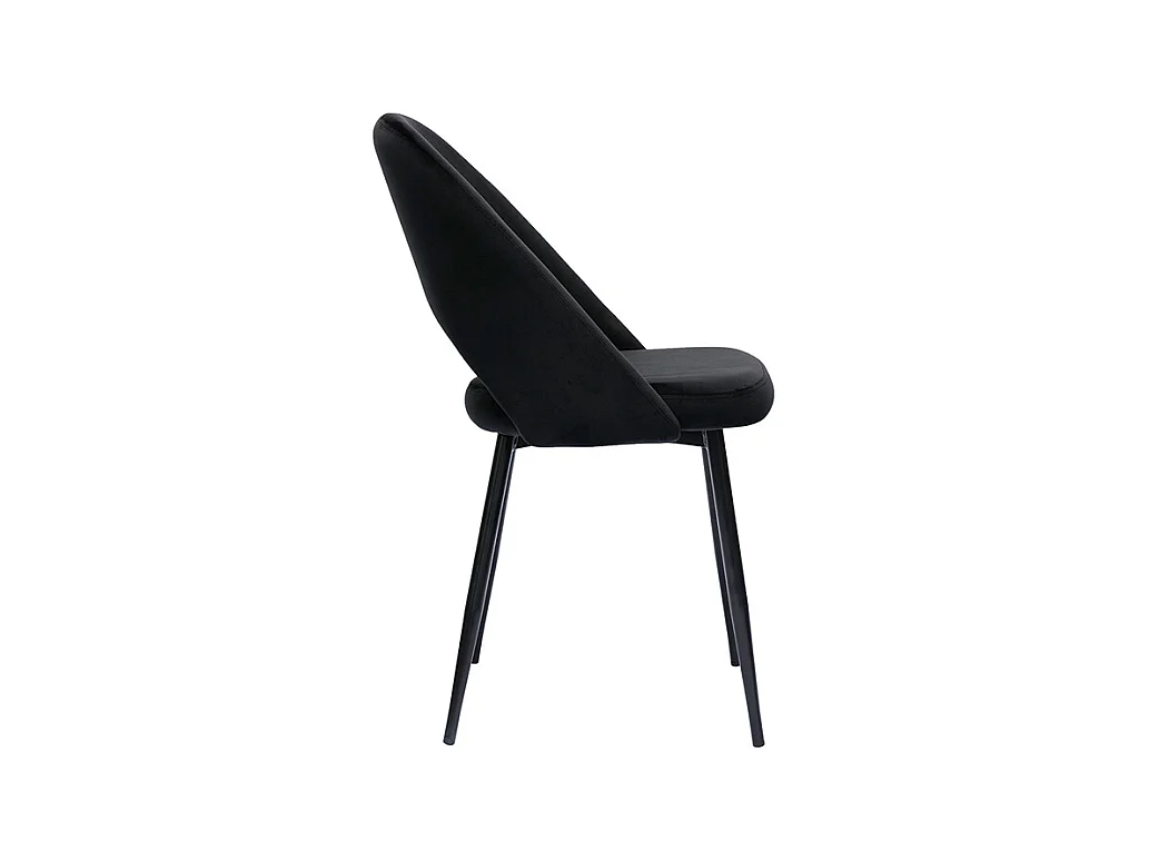 Chaises vintage noires en tissu velours et métal (lot de 2) COSETTE