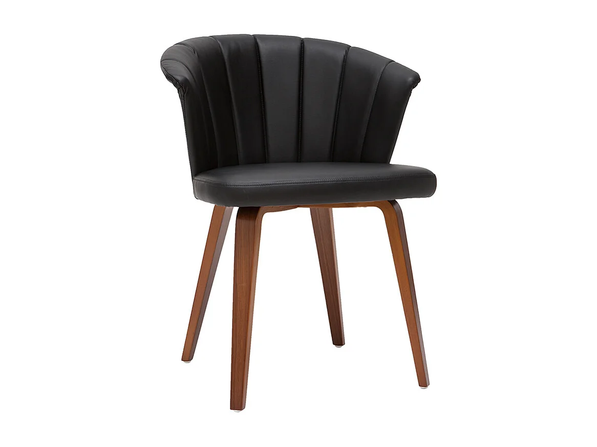 Silla moderna negro y madera oscura ALBIN