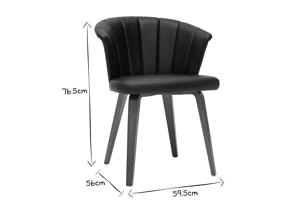 Silla moderna negro y madera oscura ALBIN