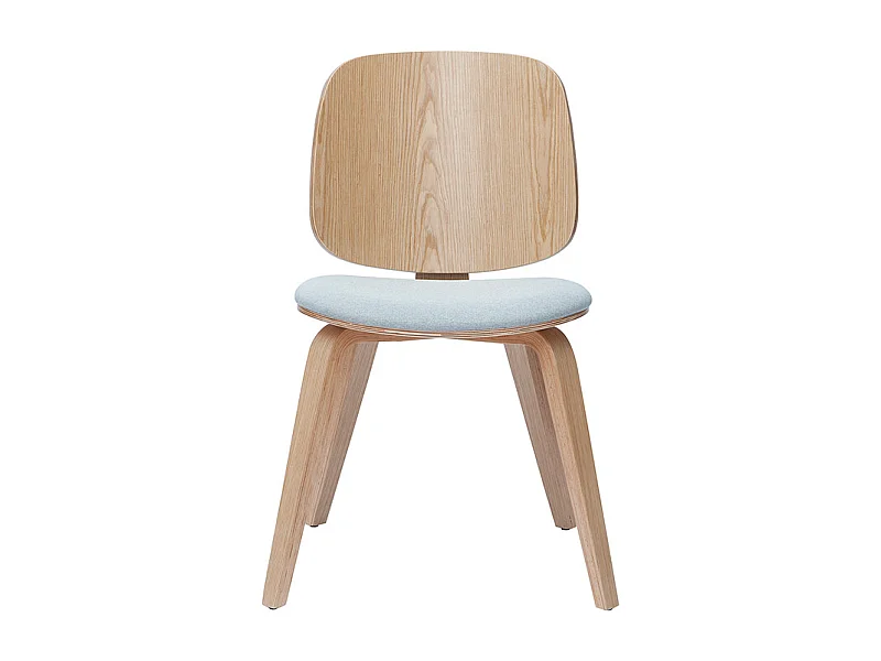 Chaises scandinaves en bois clair et tissu gris clair (lot de 2) BECK