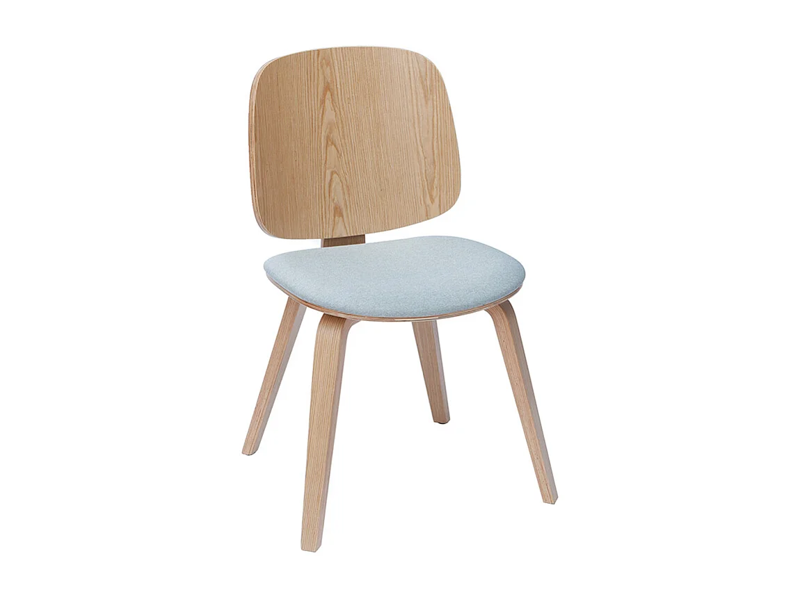 Sedie legno chiaro e tessuto grigio chiaro (set di 2) BECK