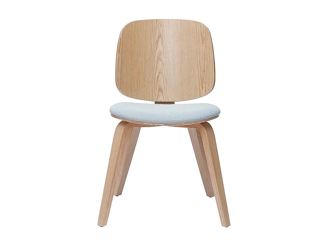 Chaises scandinaves en bois clair et tissu gris clair (lot de 2) BECK