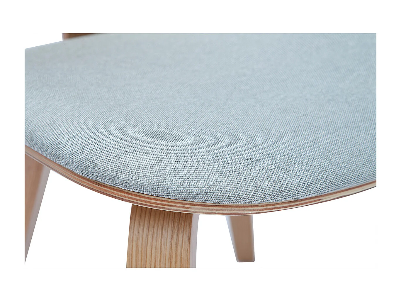 Chaises scandinaves en bois clair et tissu gris clair (lot de 2) BECK