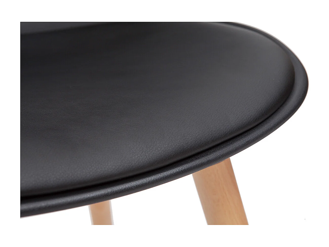 Silla de diseño negra y madera clara WING