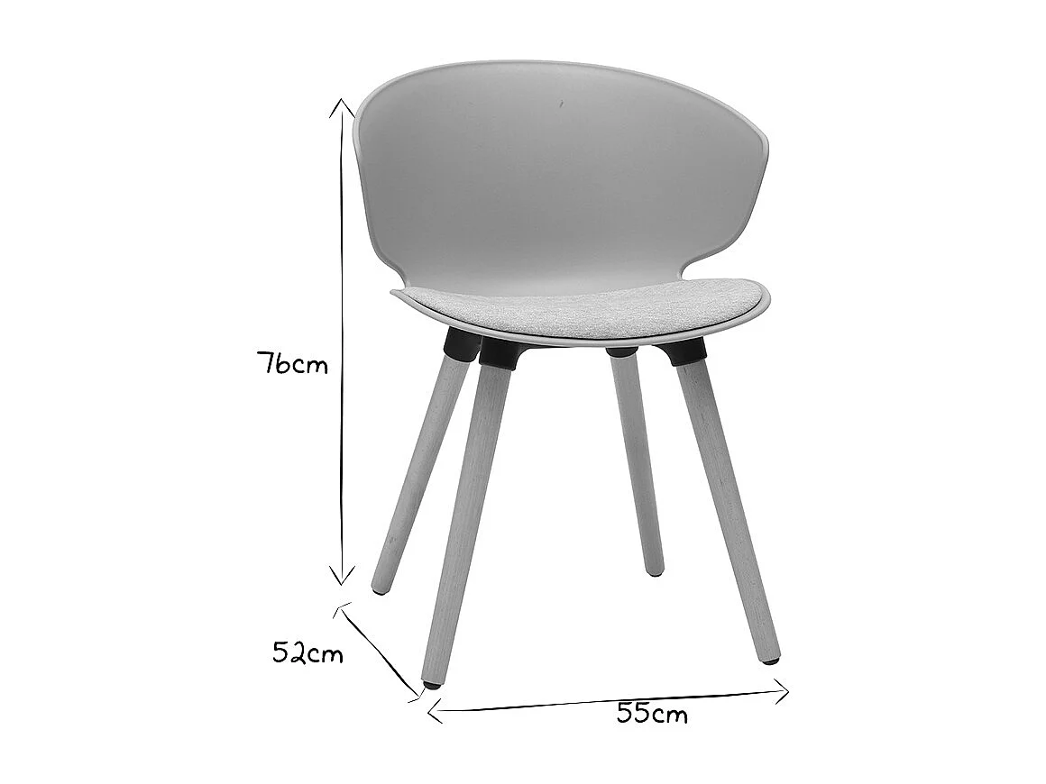 Silla de diseño negra y madera clara WING