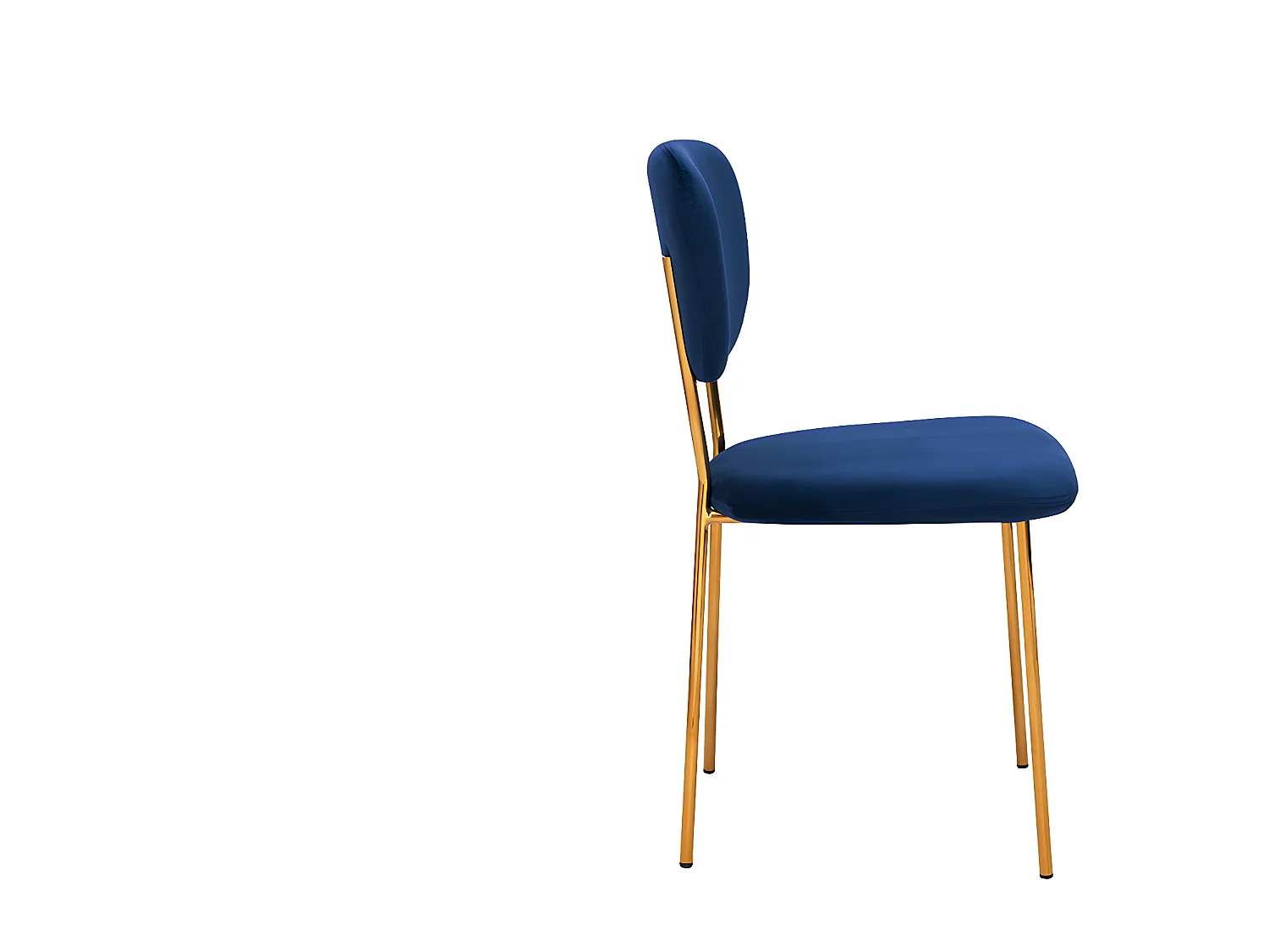 Sillas  modernas en terciopelo azul y estructura en metal dorado - lote de 2 LEPIDUS