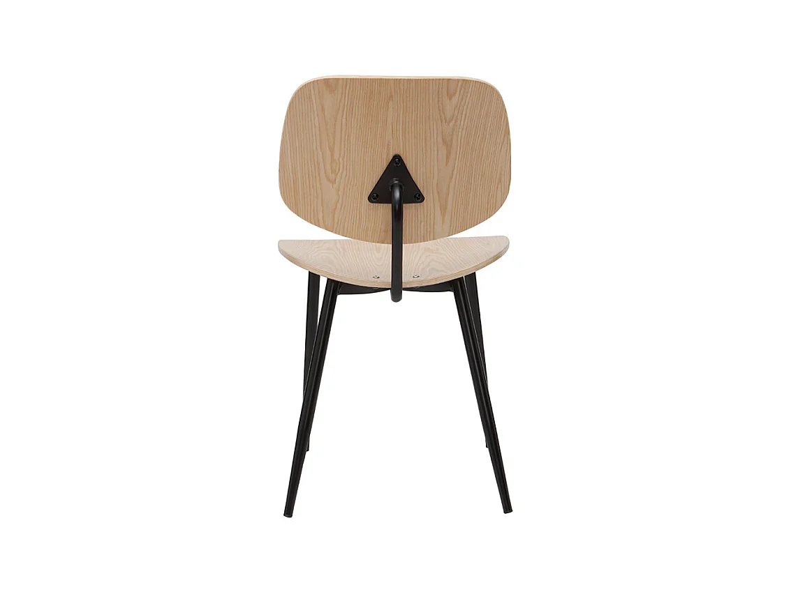 Chaises en bois clair et métal noir (lot de 2) TOBIAS
