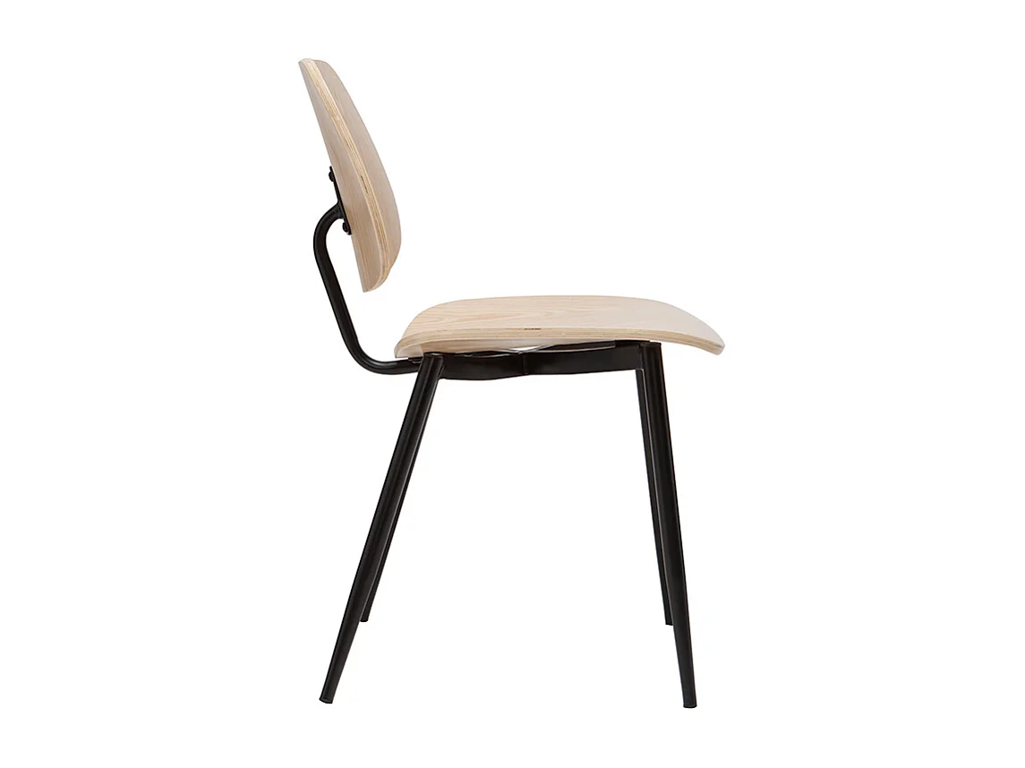 Chaises en bois clair et métal noir (lot de 2) TOBIAS