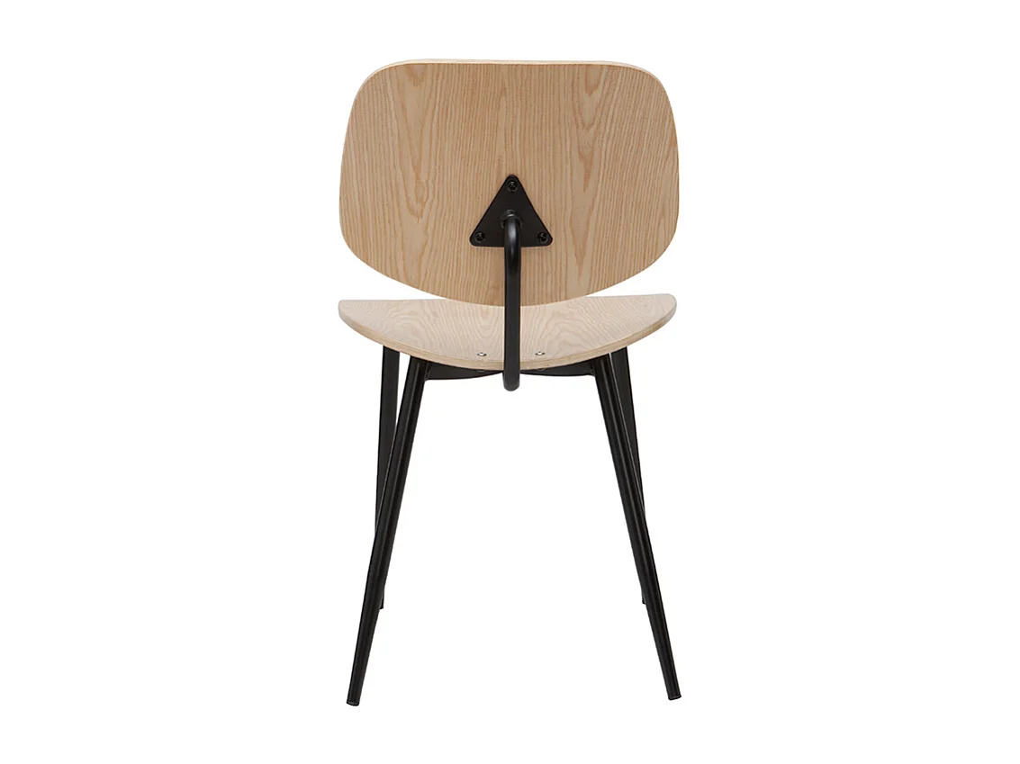 Chaises en bois clair et métal noir (lot de 2) TOBIAS