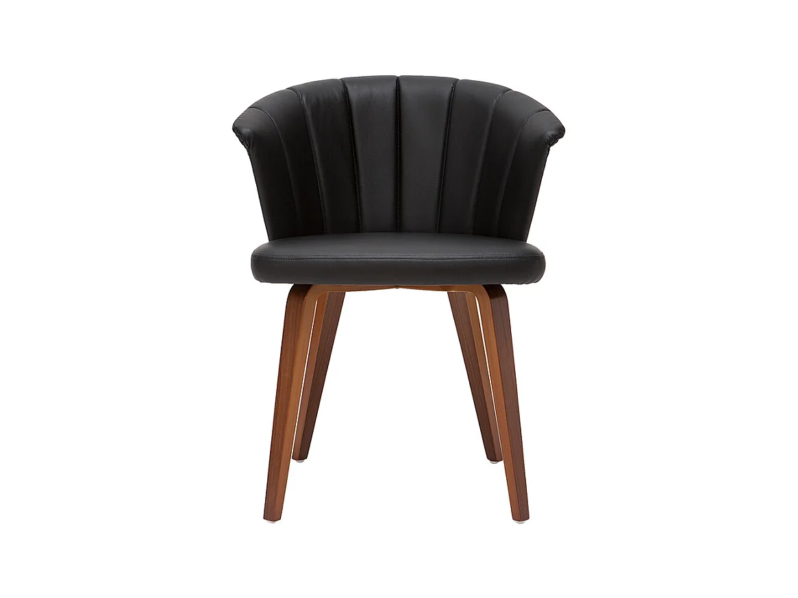 Chaises design noir et bois foncé noyer (lot de 2 ) ALBIN