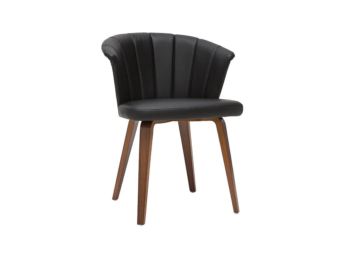 Chaises design noir et bois foncé noyer (lot de 2 ) ALBIN