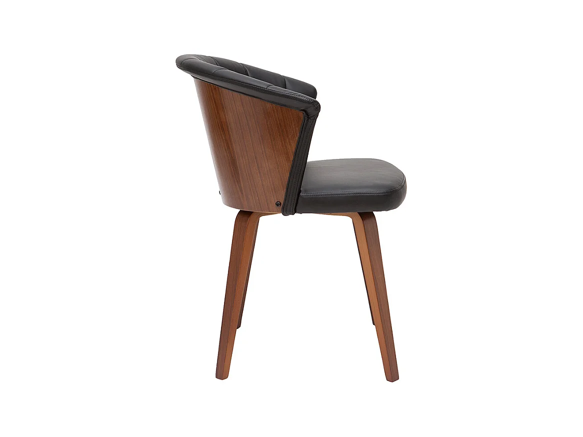 Chaises design noir et bois foncé noyer (lot de 2 ) ALBIN