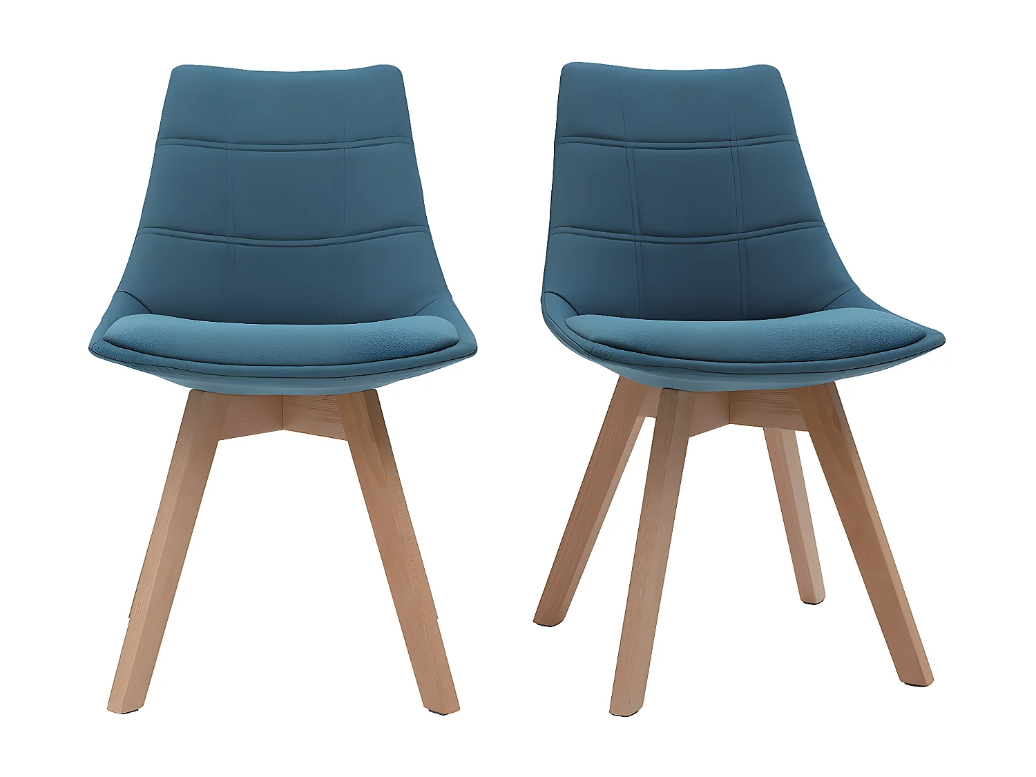 Skandinavische Stühle mit Stoff in Blaugrün (2er-Set) MATILDE