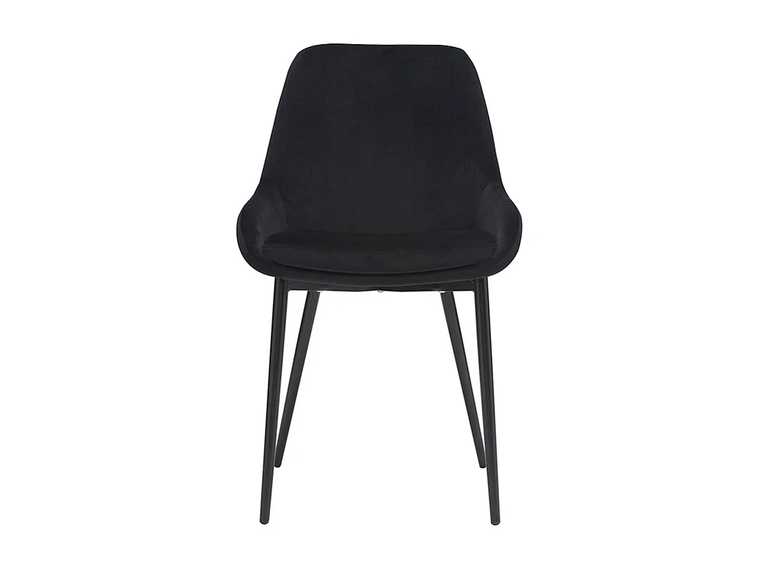 Chaises design noires en tissu velours et métal (lot de 2) HOLO