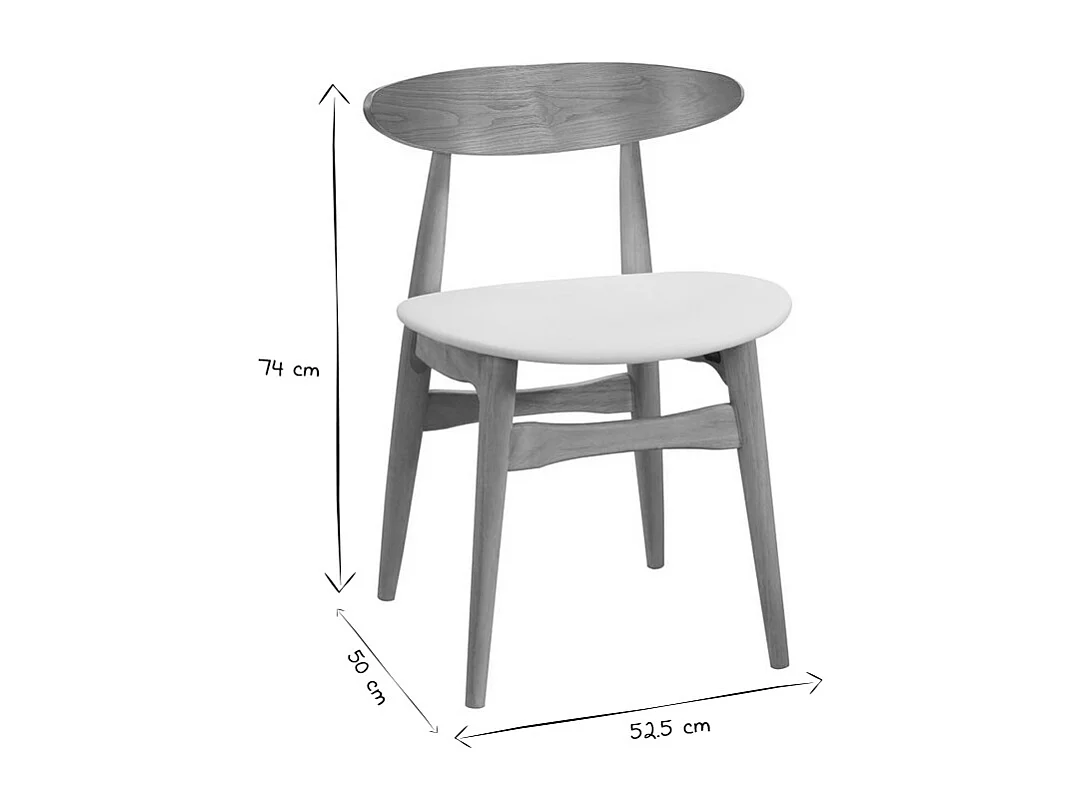 Chaises scandinaves en bois clair et blanc (lot de 2) WALFORD
