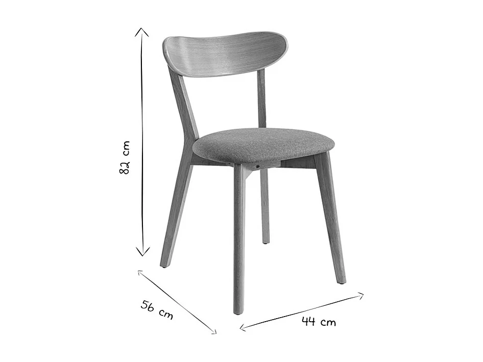 Chaises vintage en bois clair chêne et tissu beige (lot de 2) DOVE