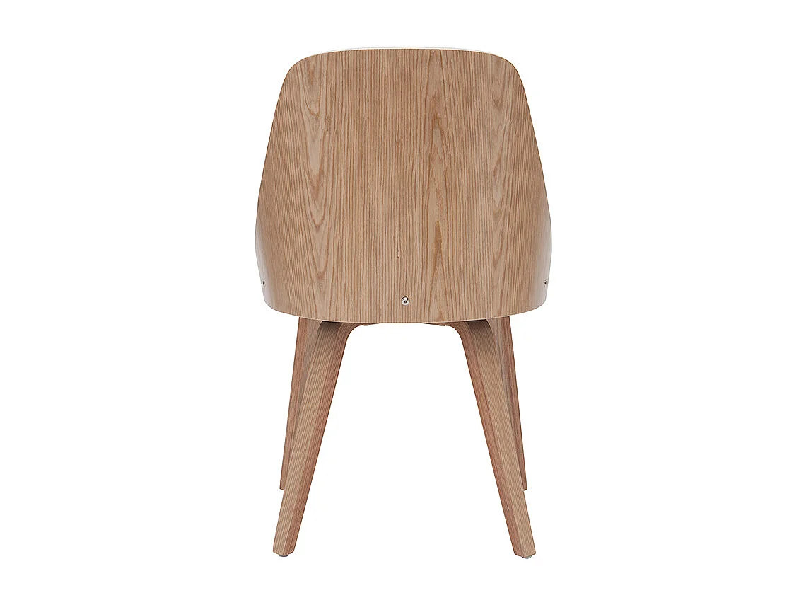 Designer-Stuhl aus zwei Materialien weiß und helles Holz FLUFFY