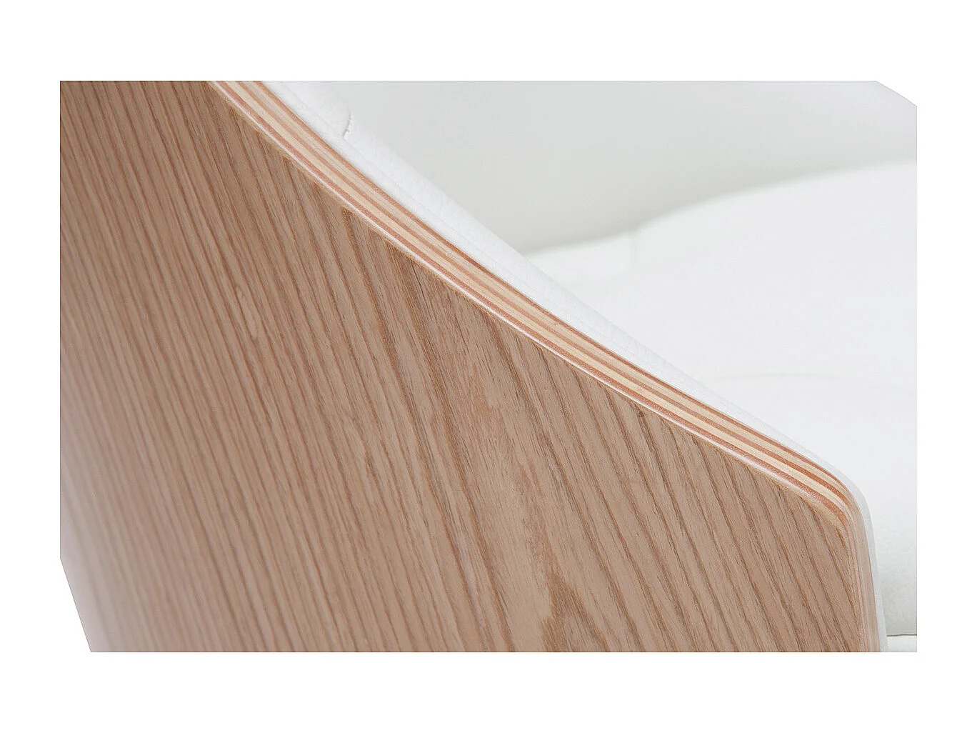 Sedia design bimateriale bianco e legno chiaro FLUFFY