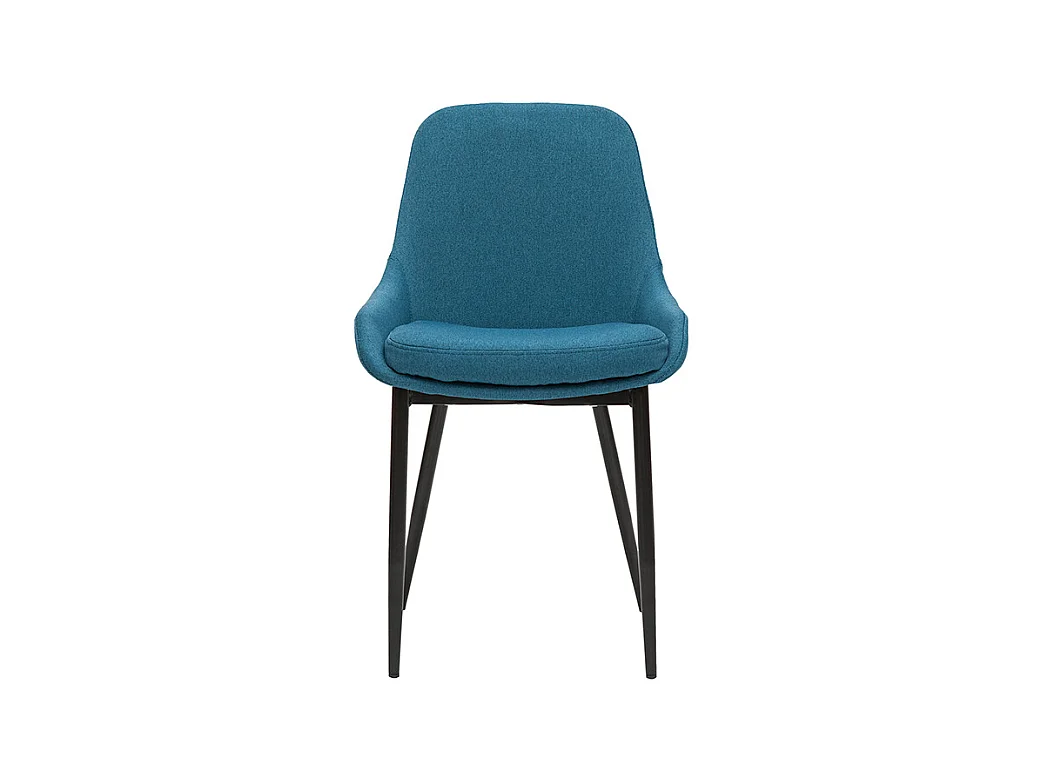 Chaises design en tissu bleu canard et métal noir (lot de 2) HOLO