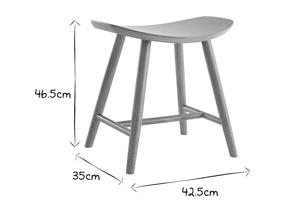 Taburete bajo de madera clara 46,5 cm DEMORY