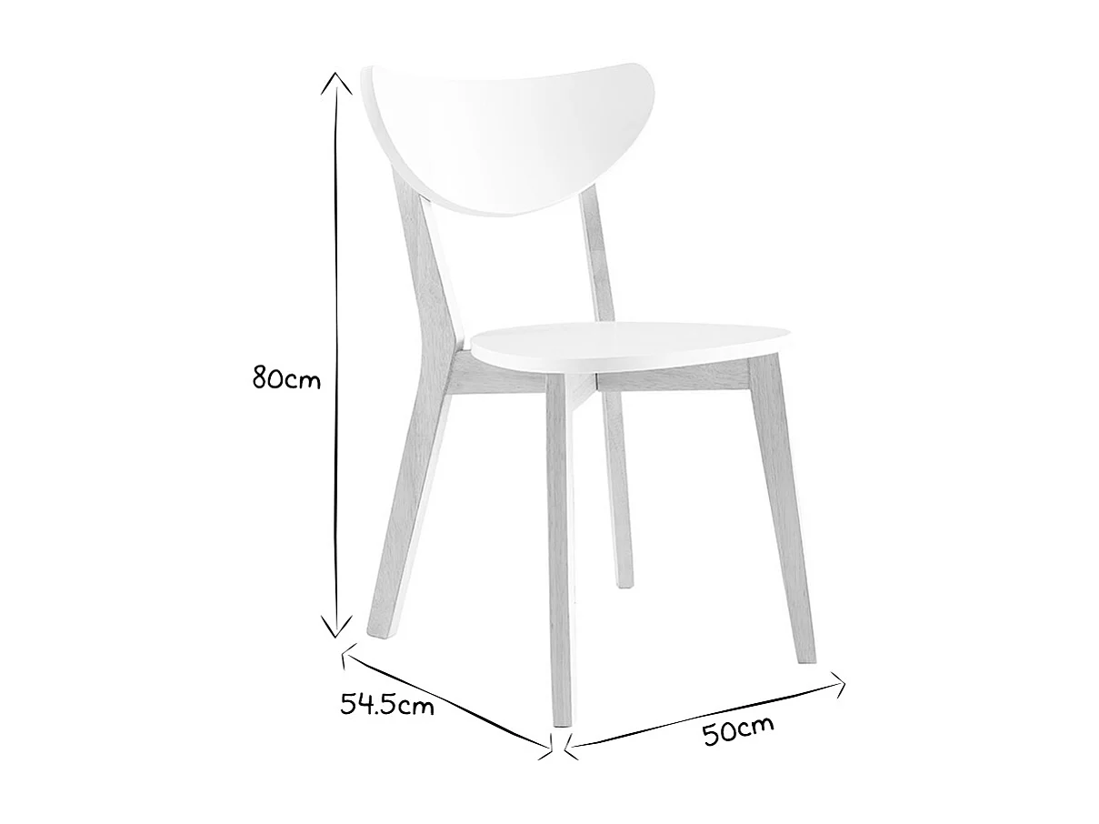 Design-Holzstuhl mit Weiß LEENA (2 Stck.)