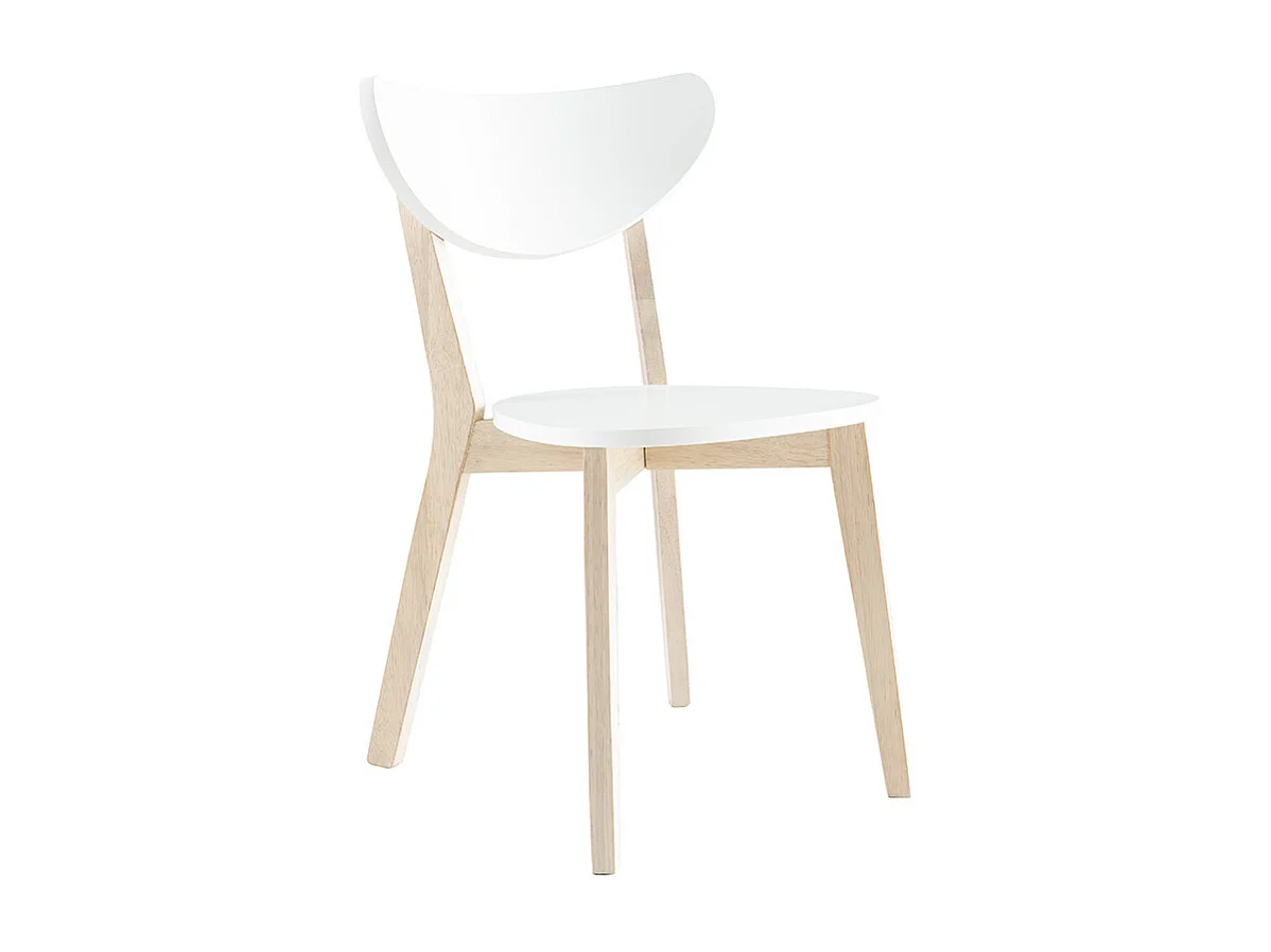 Chaises scandinaves blanc et bois clair (lot de 2) LEENA