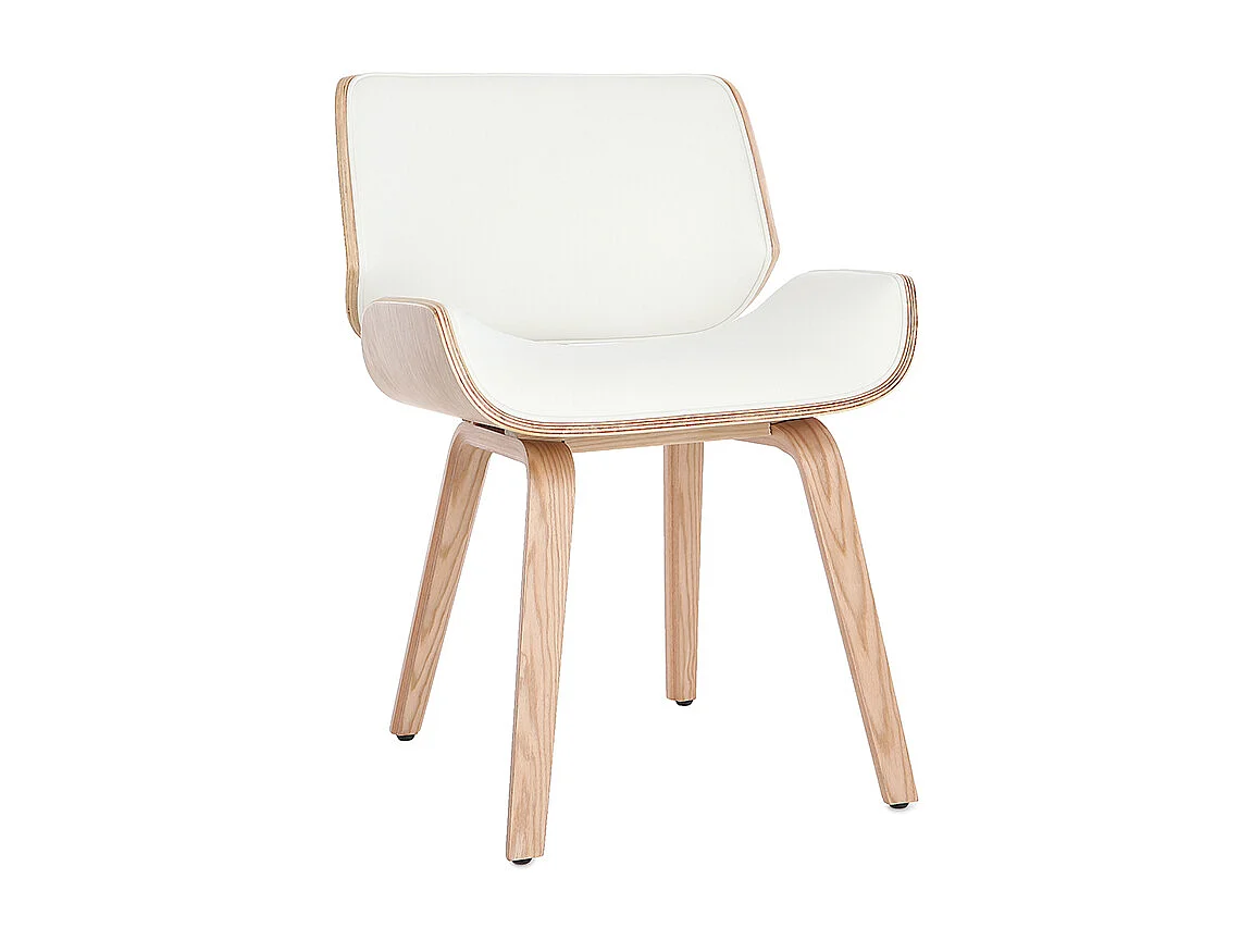 Sedia design bianco e legno chiaro RUBBENS