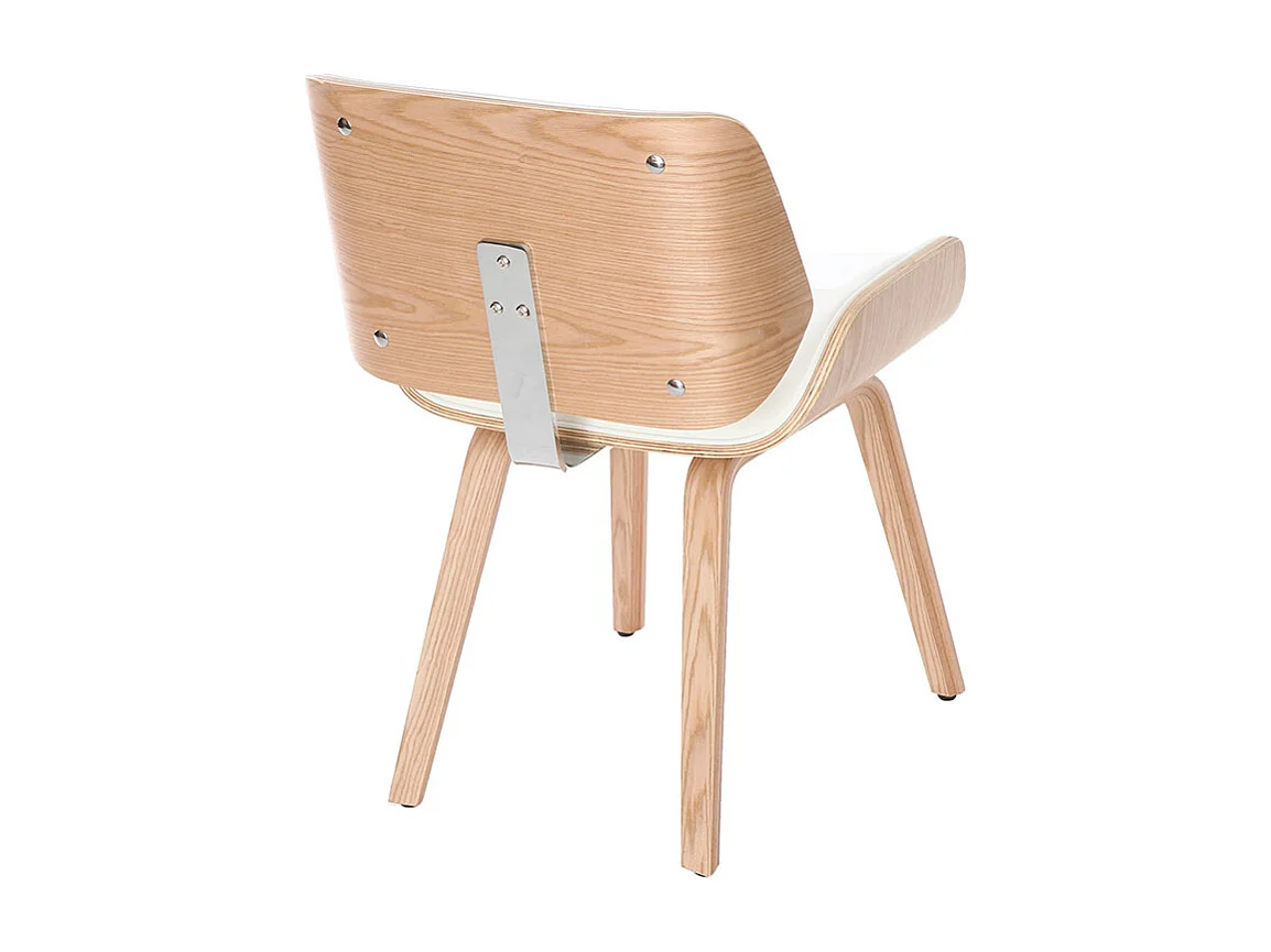 Sedia design bianco e legno chiaro RUBBENS