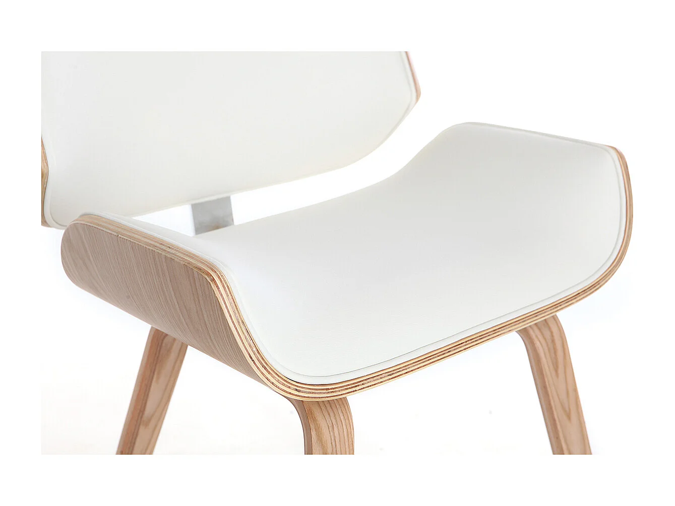 Sedia design bianco e legno chiaro RUBBENS