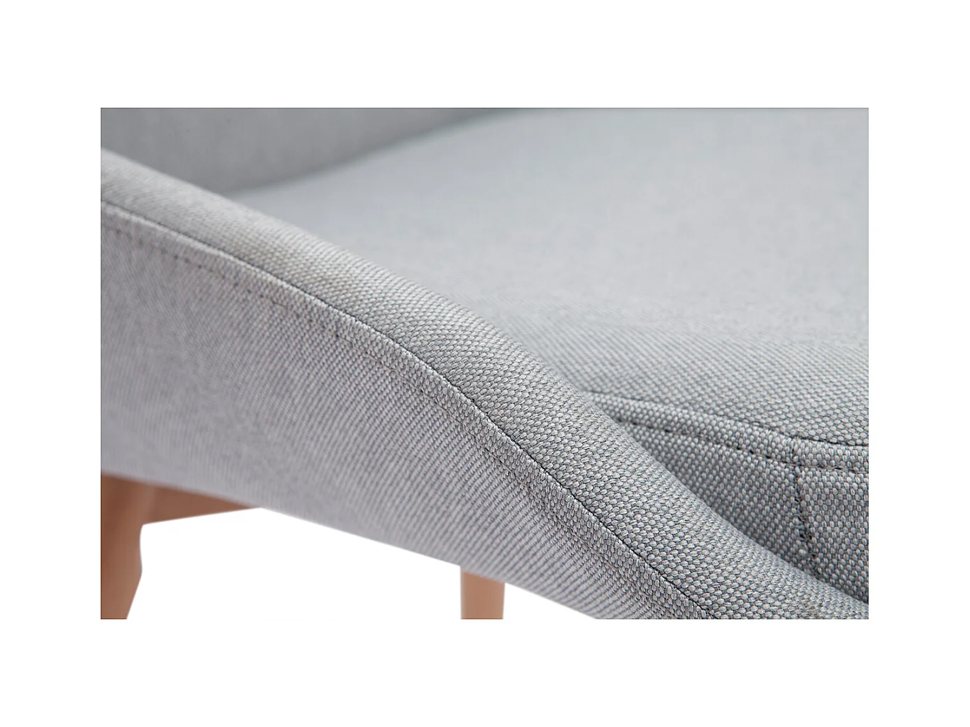 Skandinavische Stühle mit hellgrauem Stoff und massivem Buchenholz (2er-Set) HOLO