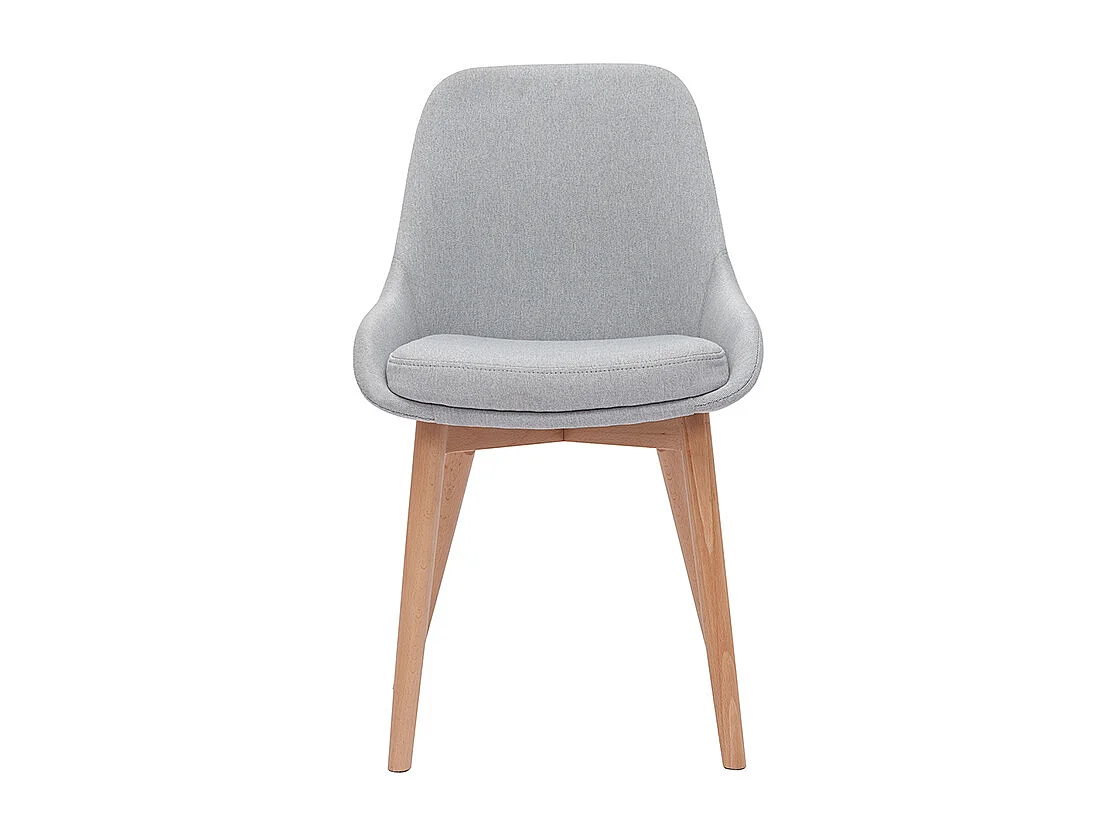 Chaises scandinaves en tissu gris clair et bois clair massif (lot de 2) HOLO