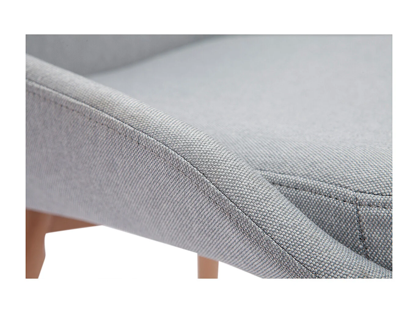 Chaises scandinaves en tissu gris clair et bois clair massif (lot de 2) HOLO