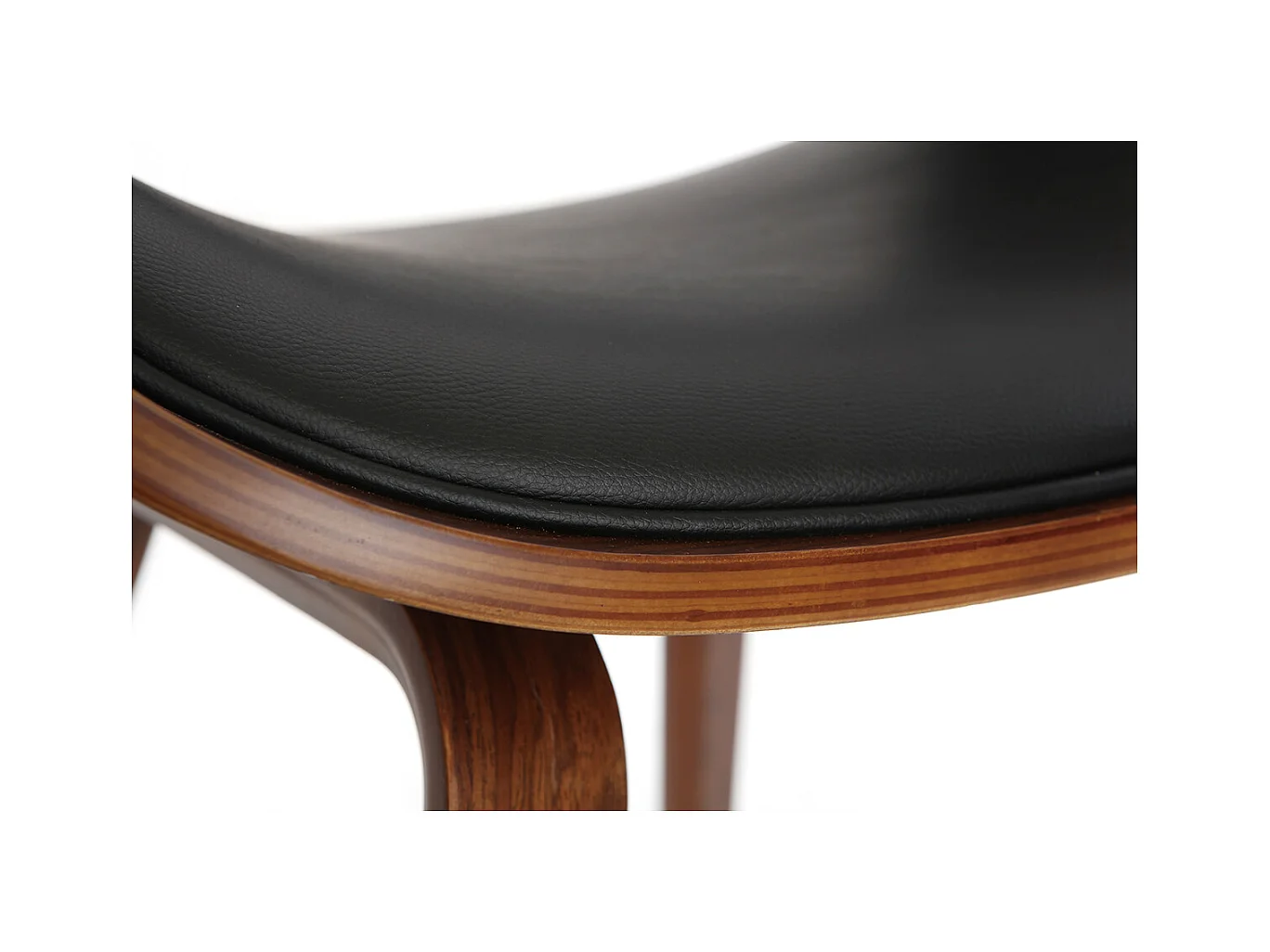 Design-Stuhl Schwarz und dunkles Holz Nussbaum BENT