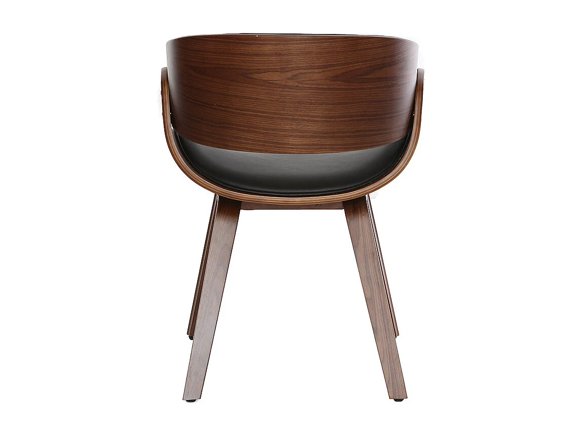 Design-Stuhl Schwarz und dunkles Holz Nussbaum BENT