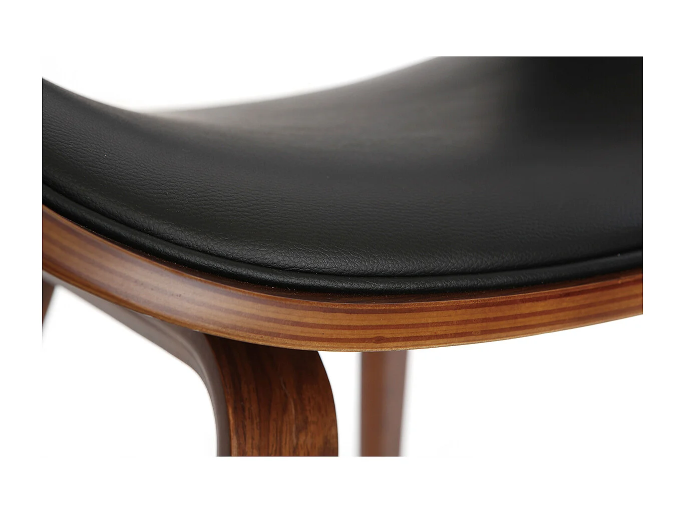 Design-Stuhl Schwarz und dunkles Holz Nussbaum BENT