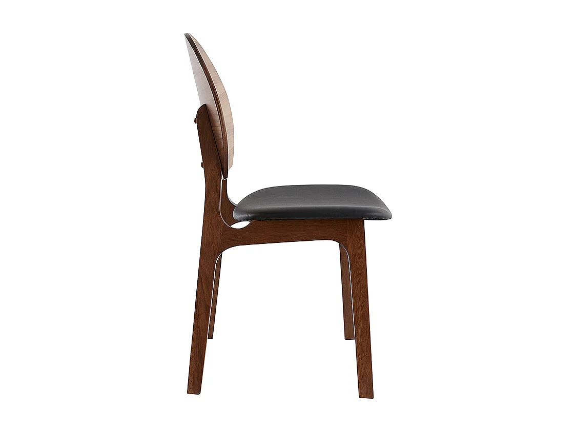 Set de 2 sillas nórdicas de nogal y poliuretano negro ELTON