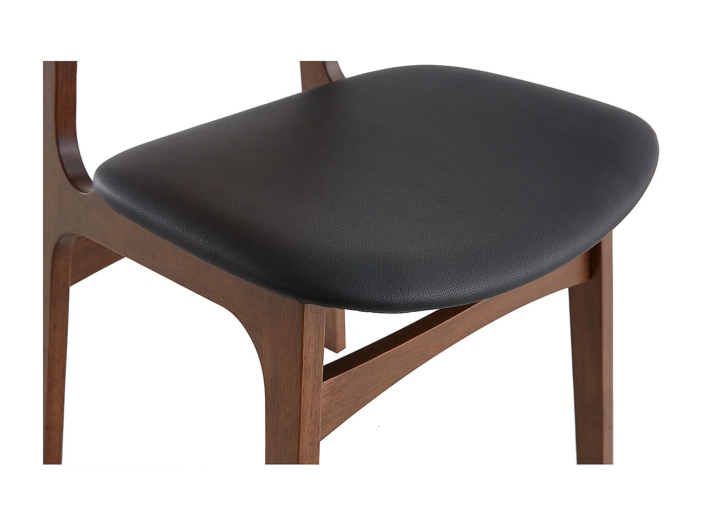 Set de 2 sillas nórdicas de nogal y poliuretano negro ELTON