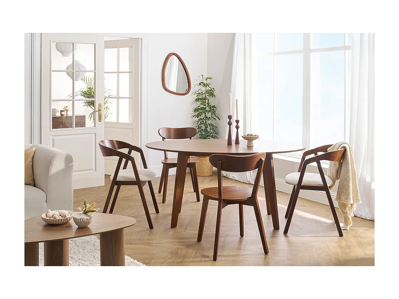 Chaises vintage bois clair chêne (lot de 2) DOVE